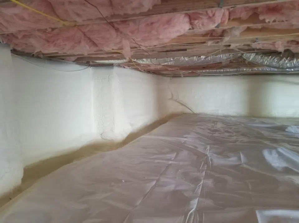Crawl space encapsulation with closed-cell spray foam for Roof Waterproofing in North Augusta